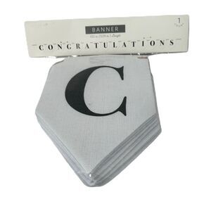 Horizon Banner Congratulations 122 inches White Black Classic Special Occasion